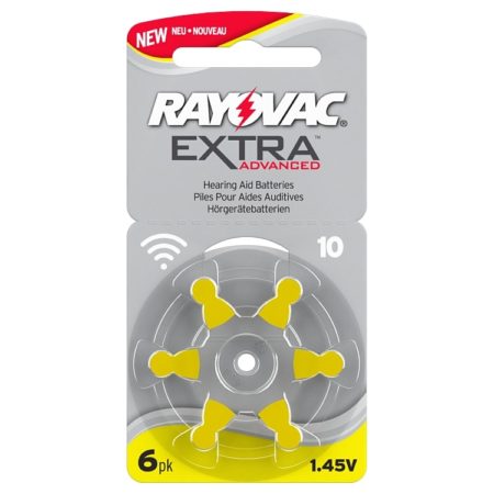 Size 10  - Rayovac Extra Long Tab Mercury Free 10 X 60 cells