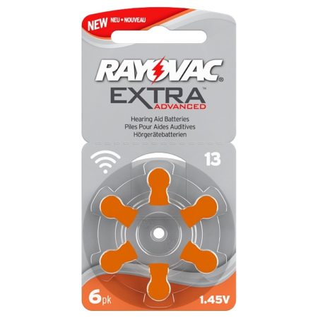 Size 13 -  Rayovac Extra Long Tab Mercury Free 10 x 6 cells