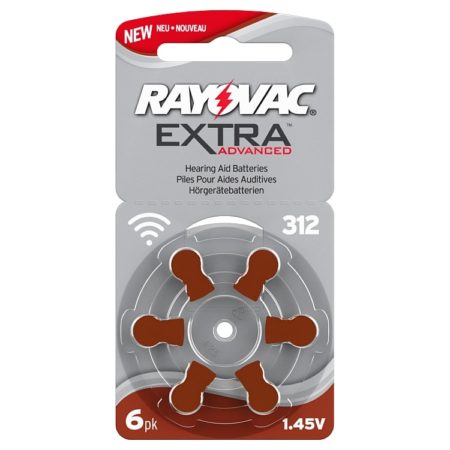 Size 312 - Rayovac Extra Long Tab Mercury Free 10 x 6 cells