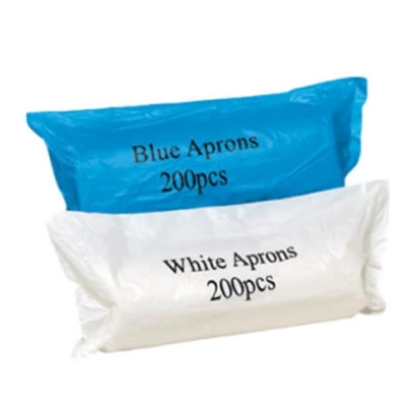 Disposable Polythene Aprons On A Roll 200 Pack (WHITE)